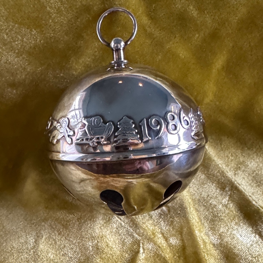Elegant Silver Holiday Bell Ornament